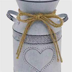 img 2 attached to Soyizom Shabby Chic Heart-Shaped Milk Can Jug: Galvanized Tin Bucket Vase for Valentine Wedding Decor, French Farmhouse-Inspired Flower Holder