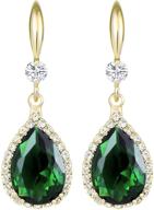 💎 jertom 14k gold plated copper teardrop ab stone cz rhinestone crystal hook dangle earrings for women girls logo