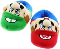 👾 comfy super mario brothers boys plush slippers for little kid/big kid footwear logo