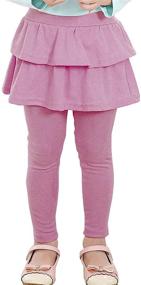 img 2 attached to RieKet Girls Toddler Leggings with Skirt: 👧 Adorable Tutu Skirt Leggings Pants Tights for Kids