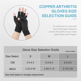 img 1 attached to 🧤 Duerer Copper Arthritis Gloves: Ultimate Relief for RSI, Carpal Tunnel, and Arthritis Pain – Effective Compression Gloves for Women and Men, Fingerless Gloves for Typing and Daily Work (Black, L)