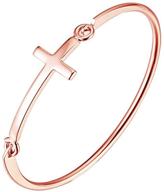 💒 religious jewelry: sideways cross bracelet with open hook closure logo