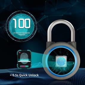 img 3 attached to 🔒 Secure Your Belongings with the Blue Fingerprint Padlock: Rechargeable, Waterproof, and Bluetooth Enabled for Lockers, Gates, Handbags, Golf Bags, Wardrobes, and more!