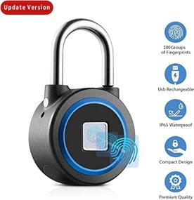 img 4 attached to 🔒 Secure Your Belongings with the Blue Fingerprint Padlock: Rechargeable, Waterproof, and Bluetooth Enabled for Lockers, Gates, Handbags, Golf Bags, Wardrobes, and more!