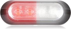 img 1 attached to 🚨 Maxxima M20384RWCL Red/White Ultra Thin 4 LED Warning Strobe Light: Surface Mount with Clear Lens - Enhance Safety with Powerful Illumination