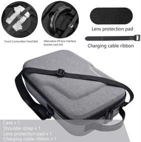 img 2 attached to 🎒 MASiKEN Oculus Quest 2 and 1 Carrying Case - Compact Upright Design (Gray) with Custom Padded Interior for Headset, Touch Controller, Head Strap, Battery Pack, and Other Oculus2 Accessories