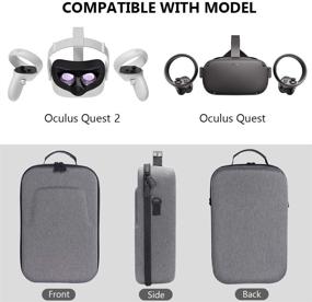 img 3 attached to 🎒 MASiKEN Oculus Quest 2 and 1 Carrying Case - Compact Upright Design (Gray) with Custom Padded Interior for Headset, Touch Controller, Head Strap, Battery Pack, and Other Oculus2 Accessories