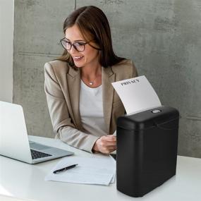 img 1 attached to 🗄️ 6-Sheet Electric Paper Shredder with 2.6 Gallon Pullout Basket, 2 Minutes Run Time - Cross-Cut Shredder for Paper and Credit Card Destruction - Ideal for Home Office Use
