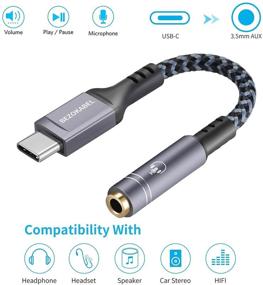 img 1 attached to 🎧 USB-C к 3.5 мм аудио кабель-переходник для наушников: Чип Conexat DAC, HiFi звук для мобильных устройств с разъемом Type-C