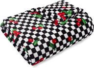 🍒 betsey johnson cherry checker throw - 50x70, red: cozy up in style! logo