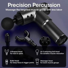 img 1 attached to 💆 ACOOLOO Massage Gun Deep Tissue: Powerful Handheld Percussion Massager for Athletes - Quiet and Portable Muscle Massager with 4 Heads, 6 Speeds, and Up to 4H Battery Life