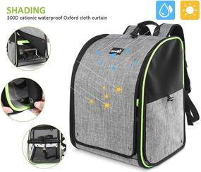 img 3 attached to 🐦 Pecute Bird Carrier Backpack: Lightweight & Foldable Birds Travel Cage with Visible Window, Adjustable Perch & Feeding Cans – Perfect for Hiking and Camping!