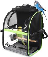 🐦 pecute bird carrier backpack: lightweight & foldable birds travel cage with visible window, adjustable perch & feeding cans – perfect for hiking and camping! logo