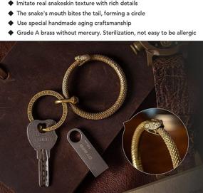 img 1 attached to 🔑 Copper Ouroboros Keychain – Handcrafted Keychains by Wu