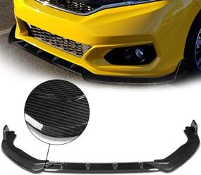 img 4 attached to DNA Motoring 2-PU-685-R-RCF Resin Carbon Fiber Front With Vertical Stabilizers Bumper Lip Replacement For 18-21 Fit