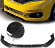 dna motoring 2-pu-685-r-rcf resin carbon fiber front with vertical stabilizers bumper lip replacement for 18-21 fit logo