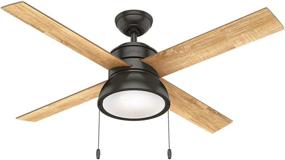 img 3 attached to Hunter Loki Indoor Ceiling Fan with 🔵 LED Light and Pull Chain Control, 52-inch, Noble Bronze