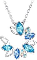 kingou necklace crystals swaroski blue trendy logo
