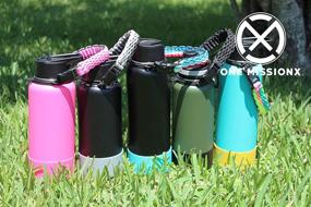 img 3 attached to 🧗 One MissionX Paracord Handle & Silicone Boot Cover Set - For Hydro Flask 32 & 40oz and Similar Stainless Steel Water Bottles