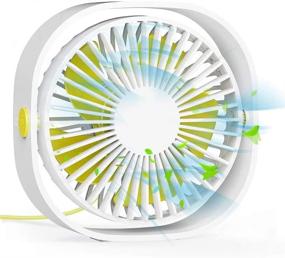 img 4 attached to 🌬️ 2020 New USB Desk Fan - Mini Fan 4 Inch with 3 Speeds Strong Wind and 360° Rotation - Portable Desktop Fan Quiet for Sleep with Baby, Reading, Work from Home, Garden Play, Outdoor - White