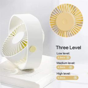 img 3 attached to 🌬️ 2020 New USB Desk Fan - Mini Fan 4 Inch with 3 Speeds Strong Wind and 360° Rotation - Portable Desktop Fan Quiet for Sleep with Baby, Reading, Work from Home, Garden Play, Outdoor - White