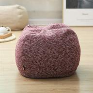 🪑 esk small unstuffed pouf cover- ottoman, foot stool, foot rest- boho cotton linen bean bag chair for living room, bedrooms, home decor- 15.7x15.7x9.84 inch logo