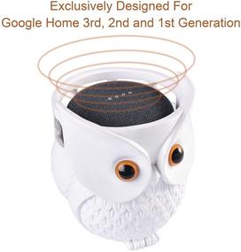 img 2 attached to 🦉 KeyEntre Owl Shape Smart Home Guard Statue Holder Station for Google Home Mini Google Nest Mini (2nd Gen) Dot 2nd/3rd/4th Generation Clean Space Saving Guard Holder Station
