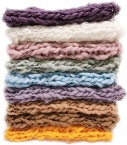 img 1 attached to 👶 Handmade Knitted Twist Wrap Blanket: Newborn Baby Photo Props for Boys and Girls Photography Shoots