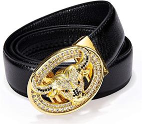 img 3 attached to Ratchet Automatic Buckle Leather Business Men's Accessories and Belts