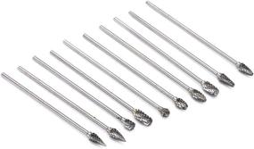 img 3 attached to 🔧 10Pcs 3mm (1/8") Shank Long Double Cut Tungsten Carbide Burrs Rotary Files Diamond Burs Bit Set for Die Grinder Rotary Tool, 4-Inch Length - Yakamoz