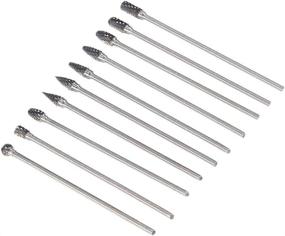 img 2 attached to 🔧 10Pcs 3mm (1/8") Shank Long Double Cut Tungsten Carbide Burrs Rotary Files Diamond Burs Bit Set for Die Grinder Rotary Tool, 4-Inch Length - Yakamoz