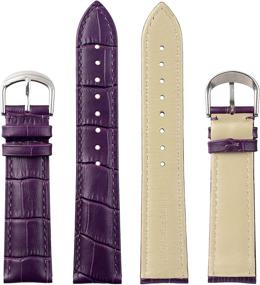 img 2 attached to 🐊 Alligator Crocodile Calfskin Replacement Strap by EACHE: Premium Quality Guaranteed