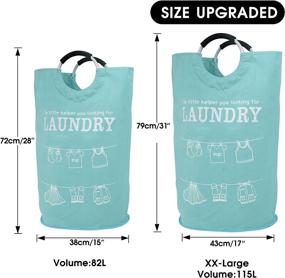img 2 attached to 🧺 ASPURELY Collapsible Laundry Hamper Bundle - 2Pack 115L Large Capacity | Foldable, Portable, and Durable Oxford Fabric | Ideal for Bedroom, Bathroom, Laundry Room
