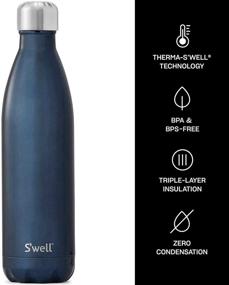 img 1 attached to 🥤 S'well Stainless Steel Water Bottle - Blue Suede 17 fl oz - Vacuum-Insulated, Keeps Drinks Cold for 36 Hours & Hot for 18 - BPA-Free, Perfect for On-the-Go