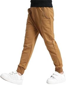 img 2 attached to 👖 SWOTGdoby Boys Jogger Pants: Comfortable Cotton Sweatpants with Stylish Contrast Lines for Big Children - Regular Fit Basic Athletic Pant