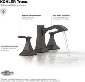 img 1 attached to Oil Rubbed Widespread 2 Handle Bathroom Faucet by Kohler
