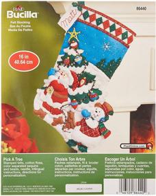 img 1 attached to 🎄 Bucilla Pick A Tree: 16-Inch Felt Applique Stocking Kit for Festive Holiday Decorations
