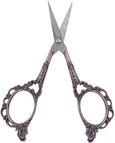 img 3 attached to 🧵 Vintage European Style Needlework Embroidery Scissors for Sewing, Craft & Everyday Use - Red Copper-Style B (11.5cm/4.5 inch)