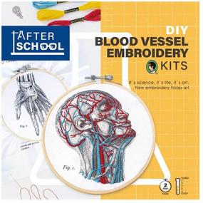 img 3 attached to 🧬 Embroider Your Own Blood Vessel Masterpiece with Mr. Sci Science Factory DIY Kit: Embroidery Cloth, Patterns, Hoop, Color Threads, and Tools