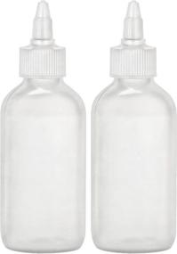 img 3 attached to 🧴 Versatile Pack of 2 Twist Top Applicator Bottles - Refillable, Easy-squeeze 4 OZ Plastic Bottles with Open/Close Nozzle for Multi-purpose Use