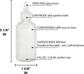 img 2 attached to 🧴 Versatile Pack of 2 Twist Top Applicator Bottles - Refillable, Easy-squeeze 4 OZ Plastic Bottles with Open/Close Nozzle for Multi-purpose Use