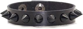 img 4 attached to 🔥 Nsitbbuery Spike Leather Cuff Bracelet: Stylish Hip Hop Rivet Wristband