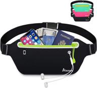 🏃 ultra-light slim running belt fanny pack for men and women - fitness workout waist bag for iphone x, xr, 7, 8 plus - travel money belt for runners logo