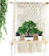 🌿 indulge in rustic elegance with induslyfe macrame wall hanging shelf (tier 1, natural white) logo