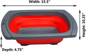 img 2 attached to Kitchen Candy FBA_CC Red Collapsible Colander