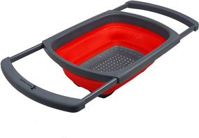 img 4 attached to Kitchen Candy FBA_CC Red Collapsible Colander