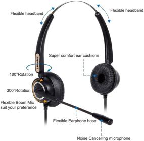 img 2 attached to 🎧 Office Binaural Headset with Microphone RJ9 Plug - Volume and Mute Switch - Compatible with Cisco IP Phones 794X, 796X, 797X, 69XX Series and 8811, 8841, 8851, 8861, 8941, 8945, 8961, 9951, 9971, etc.