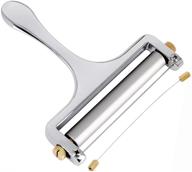 premium stainless steel adjustable cheese slicer - perfect for kitchen cooking, includes 1 replacement cutting wire - ideal cheese cutter with adjustable thickness logo