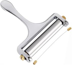 img 4 attached to Premium Stainless Steel Adjustable Cheese Slicer - Perfect for Kitchen Cooking, Includes 1 Replacement Cutting Wire - Ideal Cheese Cutter with Adjustable Thickness