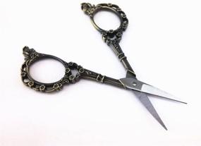 img 1 attached to Yueton Vintage European Plum Blossom Needlework Embroidery Scissors: Bronze Beauty